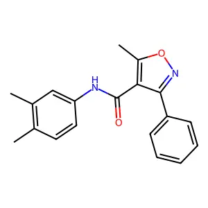 N-(3,4-dimethylphenyl)-5-methyl-3-phenyl-1,2-oxazole-4-carboxamide structure