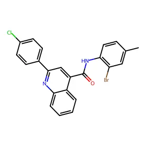 N-(2-bromo-4-methylphenyl)-2-(4-chlorophenyl)quinoline-4-carboxamide structure