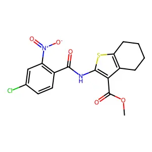methyl 2-[(4-chloro-2-nitrobenzoyl)amino]-4,5,6,7-tetrahydro-1-benzothiophene-3-carboxylate structure