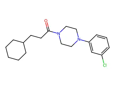 1-[4-(3-Chlorophenyl)piperazin-1-yl]-3-cyclohexylpropan-1-one structure