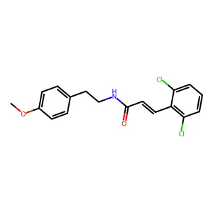 (E)-3-(2,6-dichlorophenyl)-N-[2-(4-methoxyphenyl)ethyl]prop-2-enamide structure
