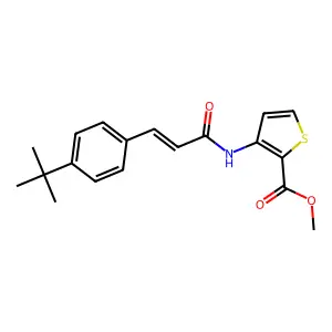 Methyl 3-{[3-(4-tert-butylphenyl)acryloyl]amino}-2-thiophenecarboxylate structure