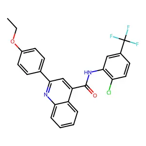 N-[2-chloro-5-(trifluoromethyl)phenyl]-2-(4-ethoxyphenyl)quinoline-4-carboxamide structure