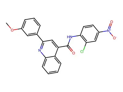 N-(2-chloro-4-nitrophenyl)-2-(3-methoxyphenyl)quinoline-4-carboxamide structure