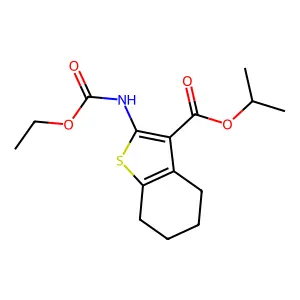 propan-2-yl 2-(ethoxycarbonylamino)-4,5,6,7-tetrahydro-1-benzothiophene-3-carboxylate structure