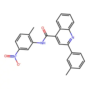 N-(2-methyl-5-nitrophenyl)-2-(3-methylphenyl)quinoline-4-carboxamide structure