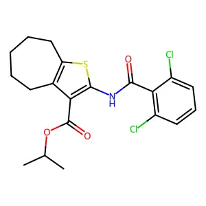 propan-2-yl 2-[(2,6-dichlorobenzoyl)amino]-5,6,7,8-tetrahydro-4H-cyclohepta[b]thiophene-3-carboxylate structure
