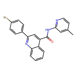 2-(4-bromophenyl)-N-(4-methylpyridin-2-yl)quinoline-4-carboxamide structure
