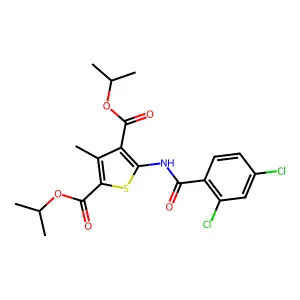 Dipropan-2-yl 5-[(2,4-dichlorobenzoyl)amino]-3-methylthiophene-2,4-dicarboxylate structure