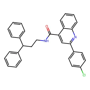 2-(4-chlorophenyl)-N-(3,3-diphenylpropyl)quinoline-4-carboxamide structure