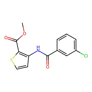 Methyl 3-[(3-chlorobenzoyl)amino]-2-thiophenecarboxylate structure