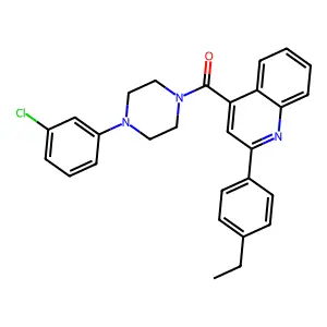 [4-(3-Chlorophenyl)piperazin-1-yl]-[2-(4-ethylphenyl)quinolin-4-yl]methanone structure