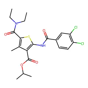 propan-2-yl 2-[(3,4-dichlorobenzoyl)amino]-5-(diethylcarbamoyl)-4-methylthiophene-3-carboxylate structure