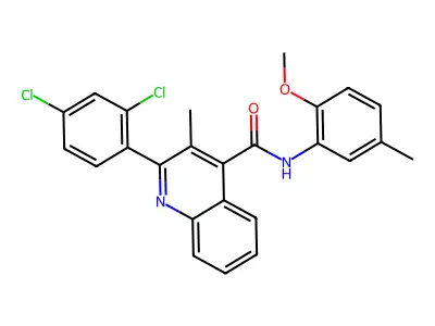 2-(2,4-dichlorophenyl)-N-(2-methoxy-5-methylphenyl)-3-methylquinoline-4-carboxamide structure