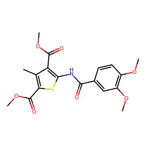 Dimethyl 5-[(3,4-dimethoxybenzoyl)amino]-3-methylthiophene-2,4-dicarboxylate structure
