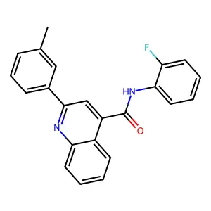 N-(2-fluorophenyl)-2-(3-methylphenyl)quinoline-4-carboxamide structure