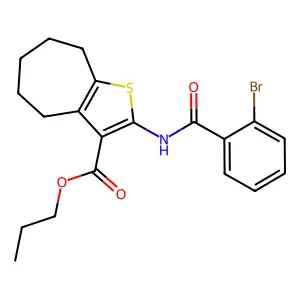 propyl 2-[(2-bromobenzoyl)amino]-5,6,7,8-tetrahydro-4H-cyclohepta[b]thiophene-3-carboxylate structure