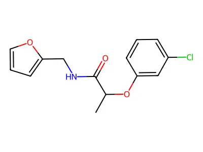 2-(3-chlorophenoxy)-N-(furan-2-ylmethyl)propanamide structure