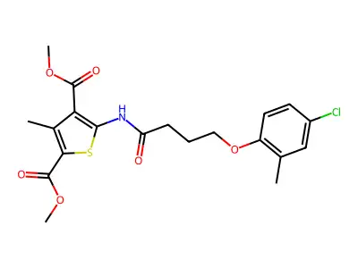 dimethyl 5-[4-(4-chloro-2-methylphenoxy)butanoylamino]-3-methylthiophene-2,4-dicarboxylate structure