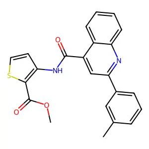 methyl 3-[[2-(3-methylphenyl)quinoline-4-carbonyl]amino]thiophene-2-carboxylate structure