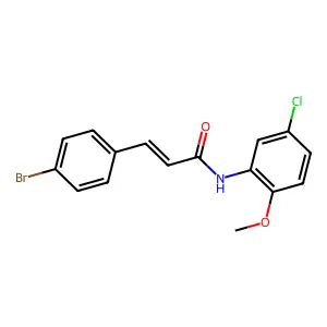(E)-3-(4-bromophenyl)-N-(5-chloro-2-methoxyphenyl)prop-2-enamide structure