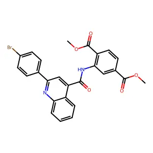 Dimethyl 2-[[2-(4-bromophenyl)quinoline-4-carbonyl]amino]benzene-1,4-dicarboxylate structure