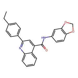N-(1,3-benzodioxol-5-yl)-2-(4-ethylphenyl)quinoline-4-carboxamide structure