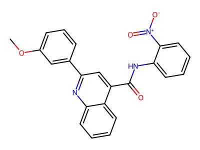 2-(3-methoxyphenyl)-N-(2-nitrophenyl)quinoline-4-carboxamide structure