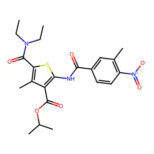 1-Methylethyl 5-[(diethylamino)carbonyl]-4-methyl-2-[(3-methyl-4-nitrobenzoyl)amino]-3-thiophenecarboxylate structure