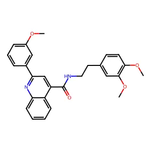 N-[2-(3,4-dimethoxyphenyl)ethyl]-2-(3-methoxyphenyl)quinoline-4-carboxamide structure