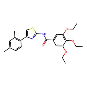N-[4-(2,4-dimethylphenyl)-1,3-thiazol-2-yl]-3,4,5-triethoxybenzamide structure