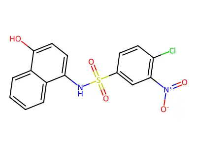 4-chloro-N-(4-hydroxynaphthalen-1-yl)-3-nitrobenzenesulfonamide structure