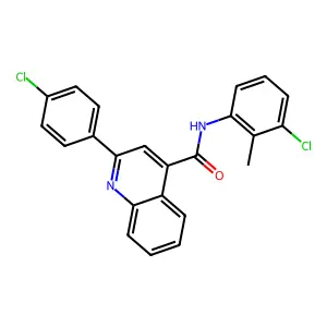 N-(3-chloro-2-methylphenyl)-2-(4-chlorophenyl)quinoline-4-carboxamide structure