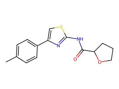 N-[4-(4-methylphenyl)-1,3-thiazol-2-yl]oxolane-2-carboxamide structure
