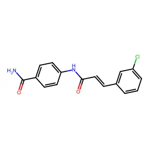4-[[(E)-3-(3-chlorophenyl)prop-2-enoyl]amino]benzamide structure
