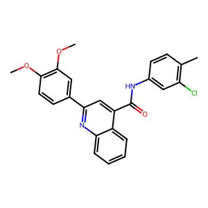 N-(3-chloro-4-methylphenyl)-2-(3,4-dimethoxyphenyl)quinoline-4-carboxamide structure