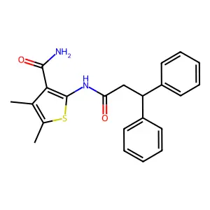 2-(3,3-Diphenylpropanoylamino)-4,5-dimethylthiophene-3-carboxamide structure