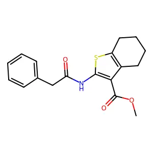 Methyl 2-[(phenylacetyl)amino]-4,5,6,7-tetrahydro-1-benzothiophene-3-carboxylate structure