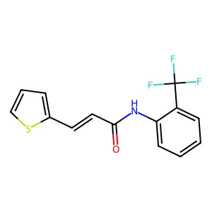 (E)-3-thiophen-2-yl-N-[2-(trifluoromethyl)phenyl]prop-2-enamide structure
