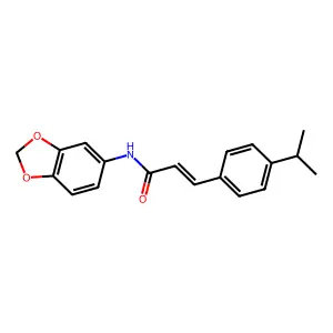 (E)-N-(1,3-benzodioxol-5-yl)-3-(4-propan-2-ylphenyl)prop-2-enamide structure