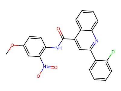 2-(2-chlorophenyl)-N-(4-methoxy-2-nitrophenyl)quinoline-4-carboxamide structure
