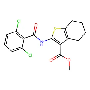 methyl 2-[(2,6-dichlorobenzoyl)amino]-4,5,6,7-tetrahydro-1-benzothiophene-3-carboxylate structure