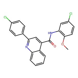 N-(5-chloro-2-methoxyphenyl)-2-(4-chlorophenyl)quinoline-4-carboxamide structure