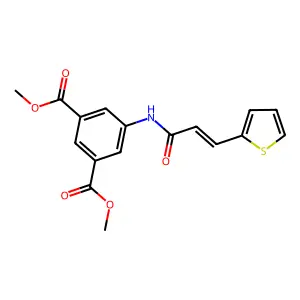 Dimethyl 5-(3-thiophen-2-ylprop-2-enoylamino)benzene-1,3-dicarboxylate structure