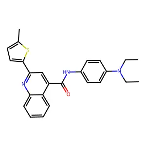 N-[4-(diethylamino)phenyl]-2-(5-methylthiophen-2-yl)quinoline-4-carboxamide structure