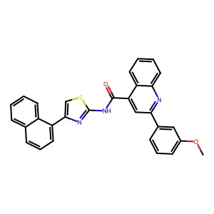 2-(3-methoxyphenyl)-N-(4-naphthalen-1-yl-1,3-thiazol-2-yl)quinoline-4-carboxamide structure