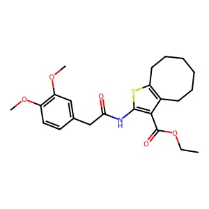 ethyl 2-[[2-(3,4-dimethoxyphenyl)acetyl]amino]-4,5,6,7,8,9-hexahydrocycloocta[b]thiophene-3-carboxylate structure