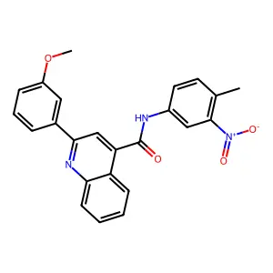 2-(3-methoxyphenyl)-N-(4-methyl-3-nitrophenyl)quinoline-4-carboxamide structure