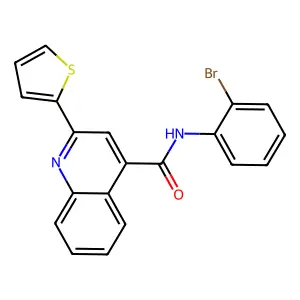 N-(2-bromophenyl)-2-thiophen-2-ylquinoline-4-carboxamide structure