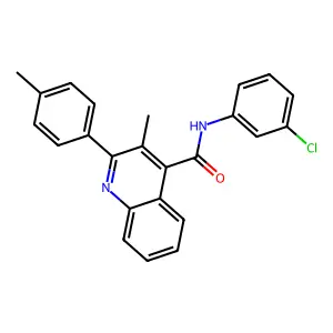 N-(3-chlorophenyl)-3-methyl-2-(4-methylphenyl)quinoline-4-carboxamide structure